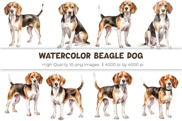 Download Watercolor Beagle Dog Clipart - Beagle dog Collection