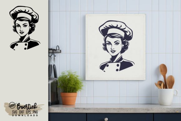Download Retro Style Female Chef SVG File - Chef svg Collection