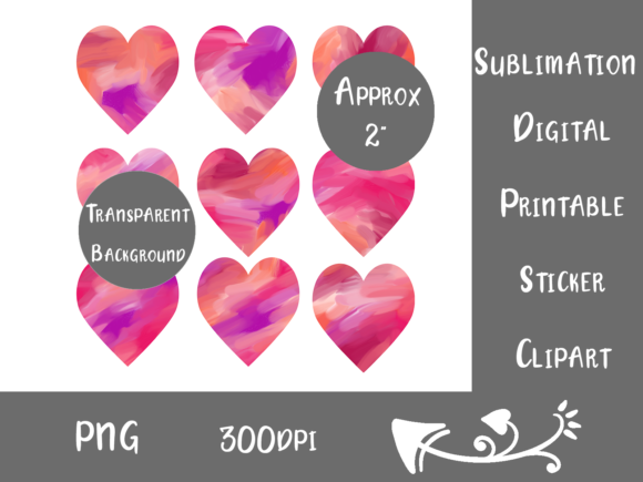 Download Pink Mini Sublimation Painterly Hearts - Premium Resources