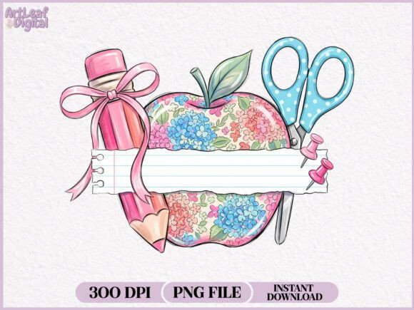 Download Personalized Floral Apple Back to School - Back to school Collection
