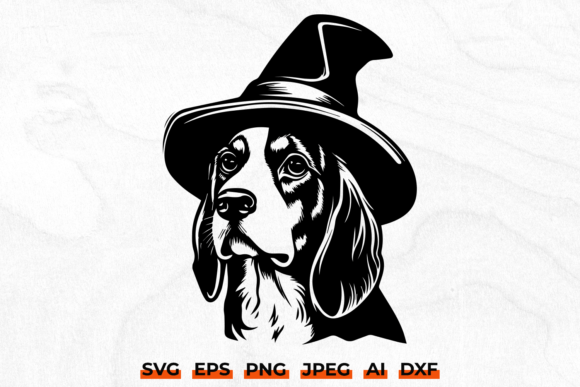 Download Halloween Beagle Dog in Witch Hat SVG - Beagle dog Collection