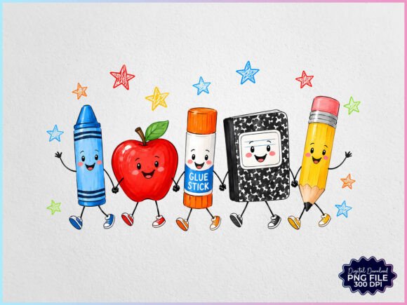 Download Back to School Cartoon Supplies PNG - Back to school Collection