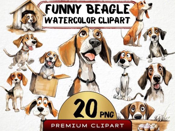 Download Funny Beagle Dog Clipart Bundle - Beagle dog Collection